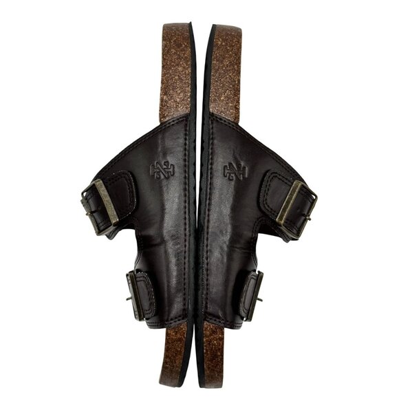 Izod Size 9 Men Nathaniel Black Sandals  Adjustable Buckles & Cushioned Footbed - Picture 5 of 11